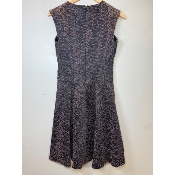 M.M. Lafleur Women's Size 2 Purple Black The Toi Dress Fit & Flare Textured - Picture 3 of 8